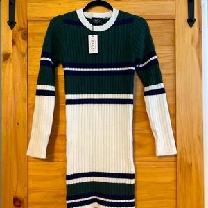 NWT Cider stripe bodycon midi sweater dress